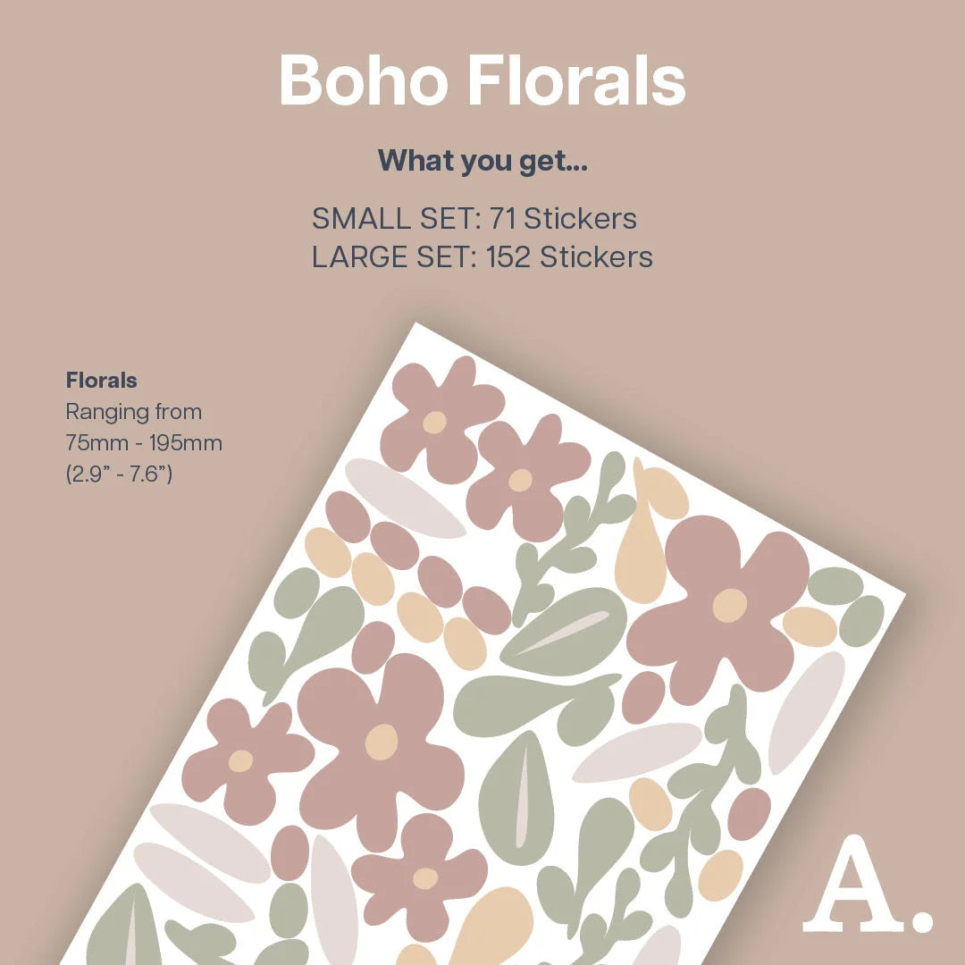 Boho Florals Wall Decal - Decals - Florals