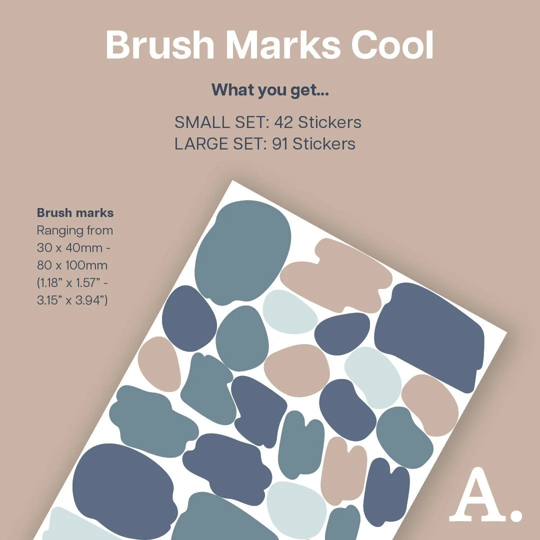 Brush Marks Cool Wall Decal - Decals - Abstract Shapes