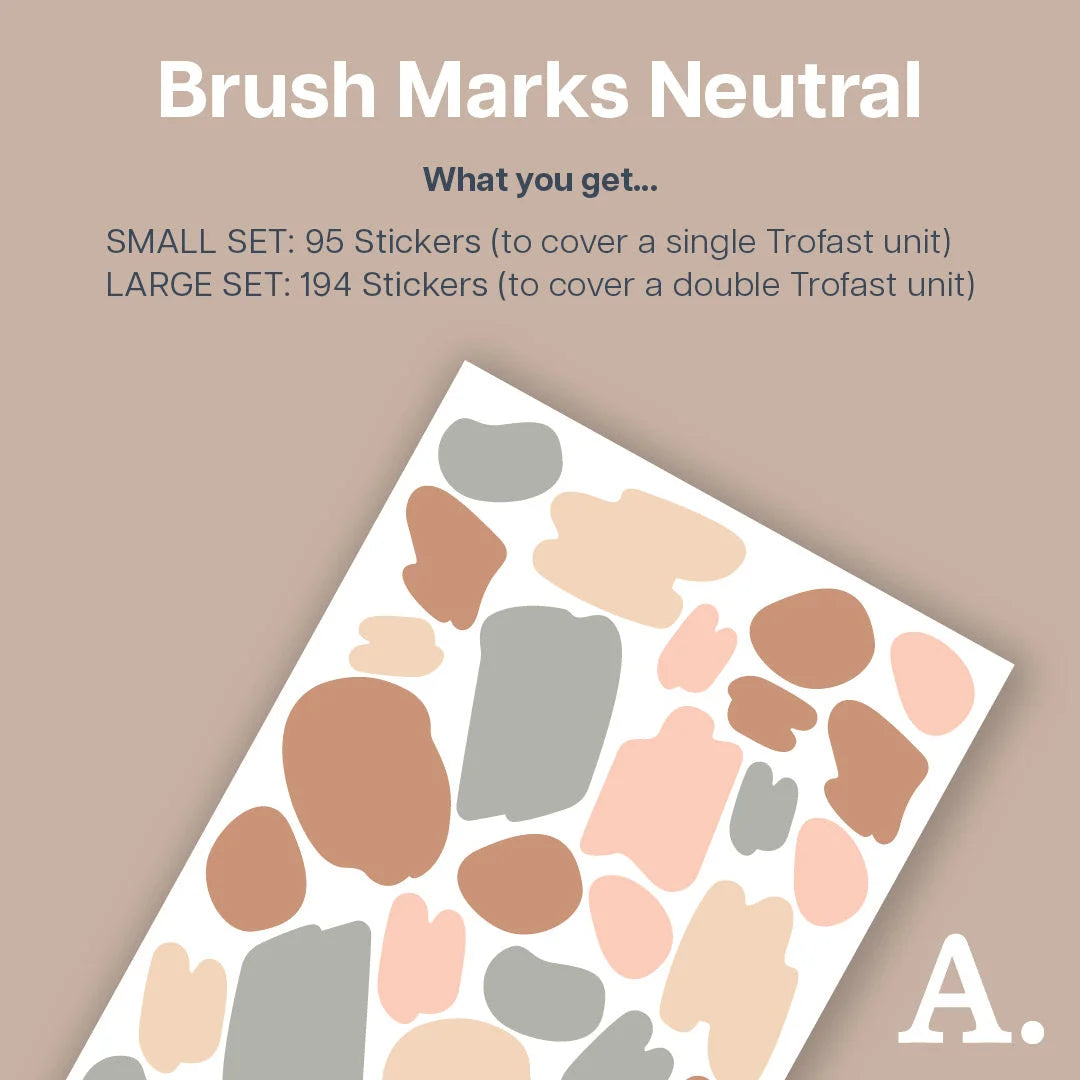 Brush Marks Neutral - Storage Tub Decals - Organisational