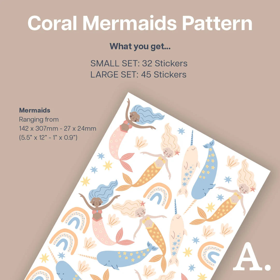 Coral Mermaids - Patterned - Decals - Fantasy