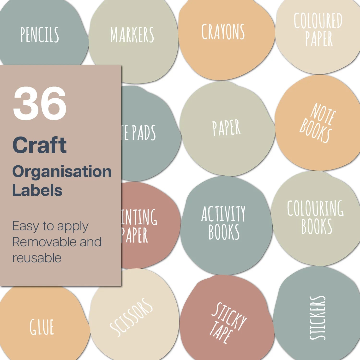 Craft Labels - Multi Bright - Organisation Labels
