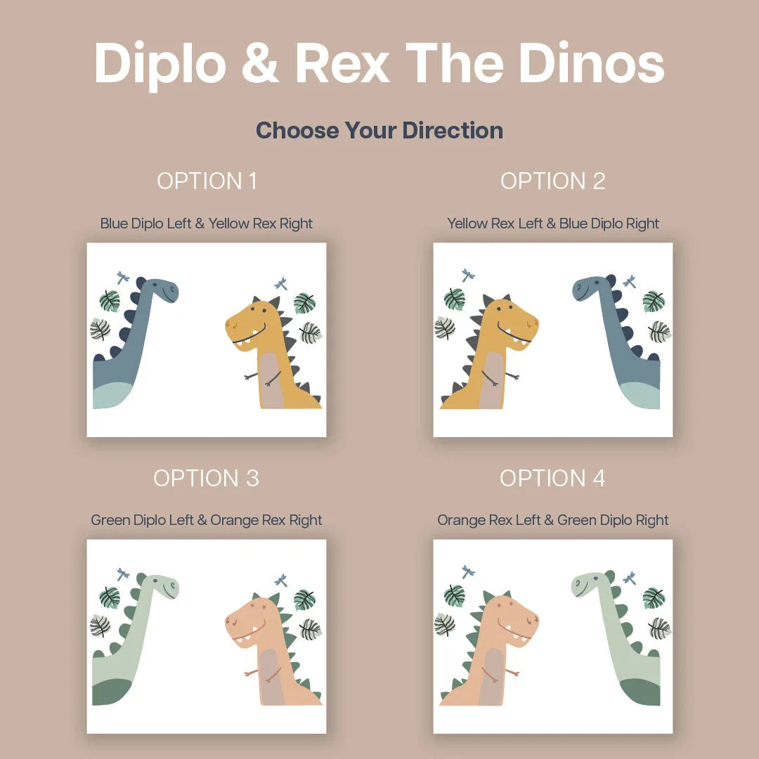 Diplo & Rex The Dinos - Kids Wall Decal - Decals - Animals