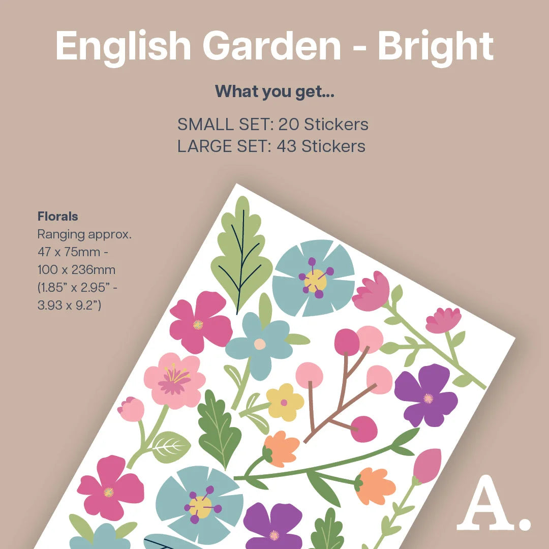 English Garden Bright Wall Decals - Decals - Florals