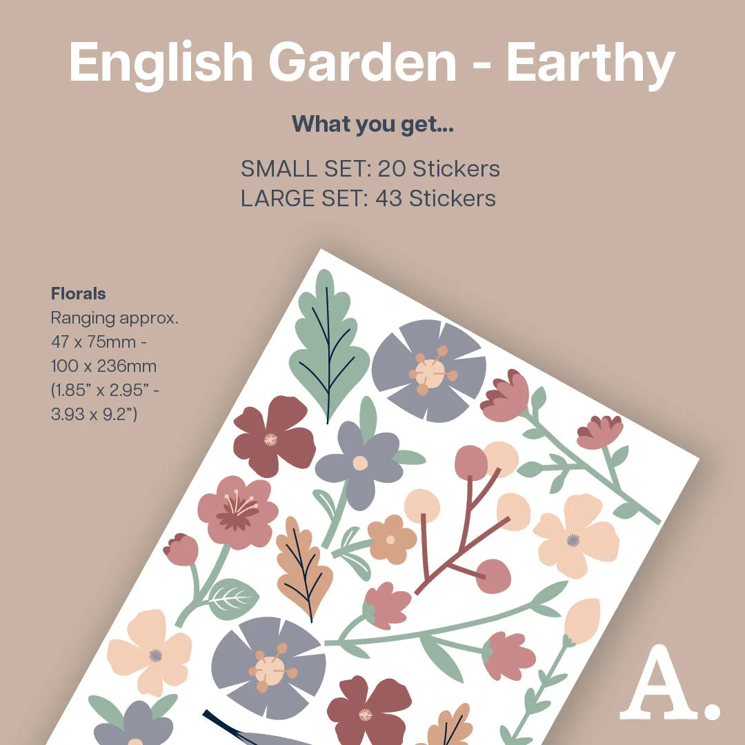 English Garden Earthy Wall Decals - Decals - Florals