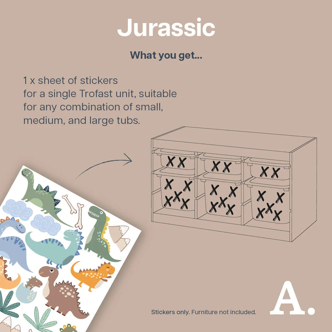 Jurassic Dinos - Storage Tub Decals - Organisational Tubs