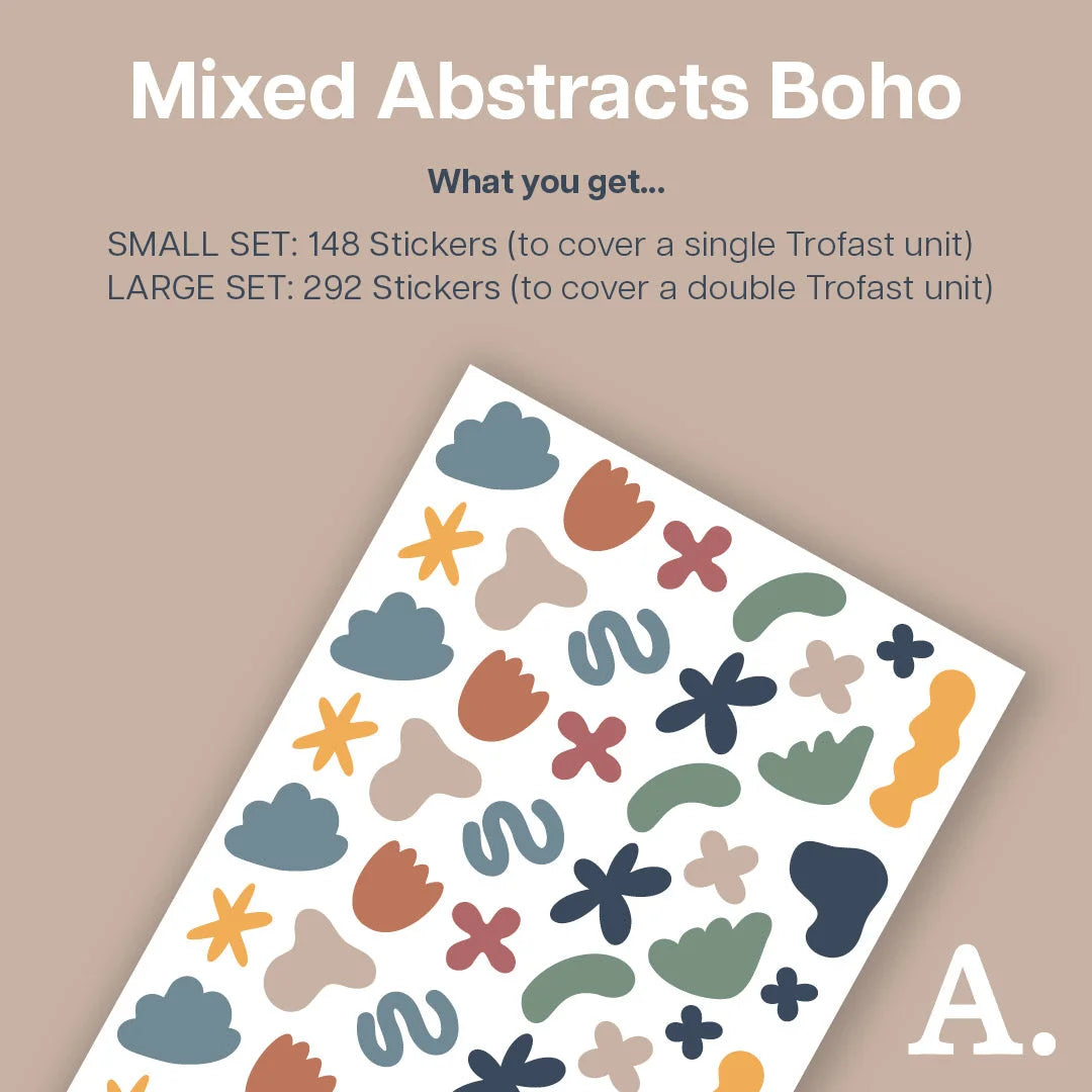 Mixed Abstracts Boho - Storage Tub Decals - Organisational