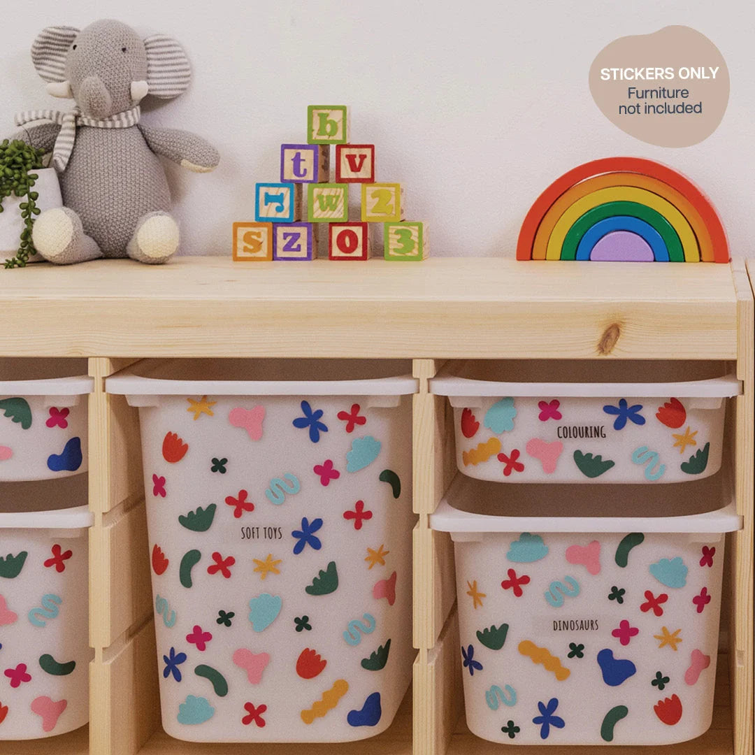 Mixed Abstracts Multi - Storage Tub Decals - Organisational