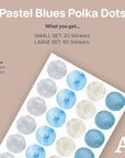 Pastel Blues Polka Dot Wall Decal - Decals - Polka Dots