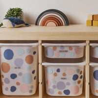 Dots Boho - Storage Tub Decals Organisational Tubs