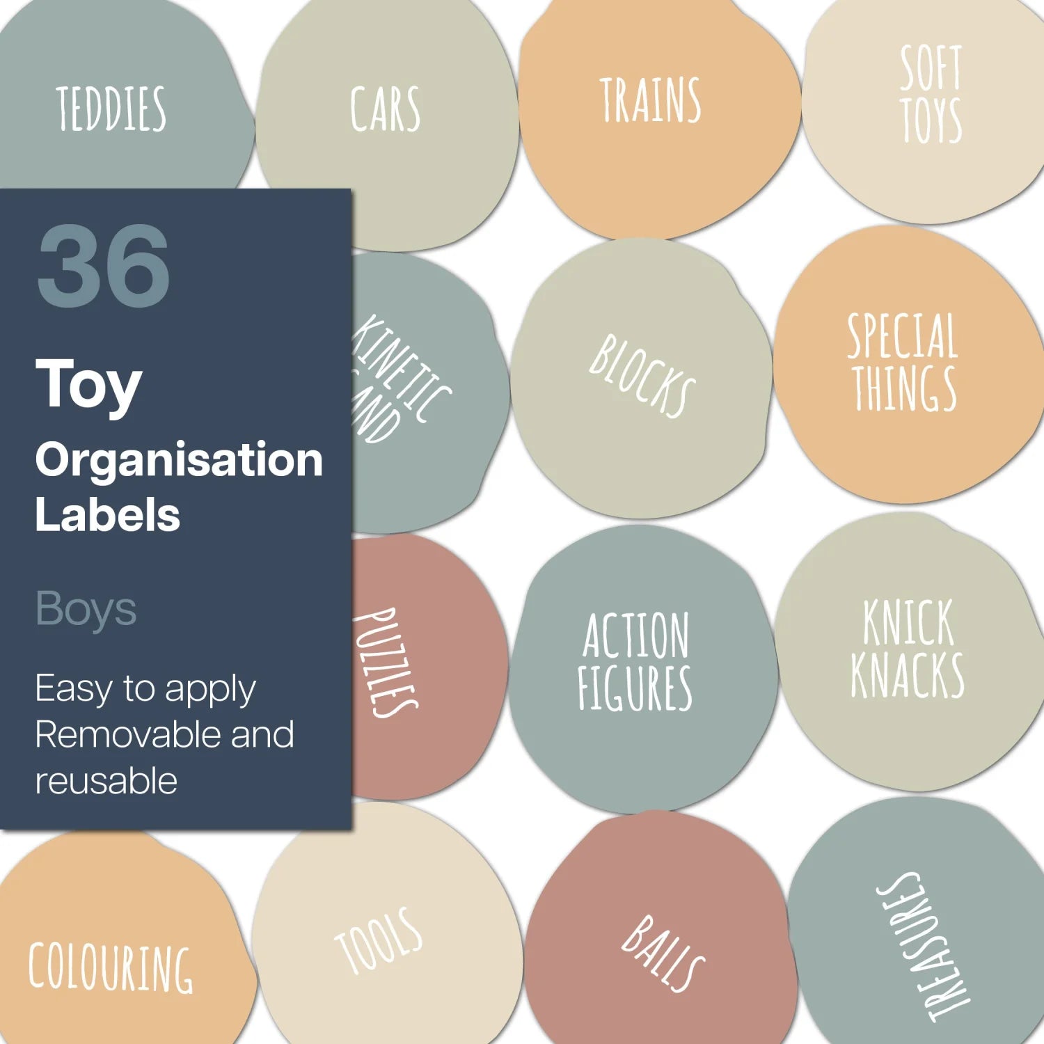 Toy Labels - Boys - Multi Bright - Organisation Labels