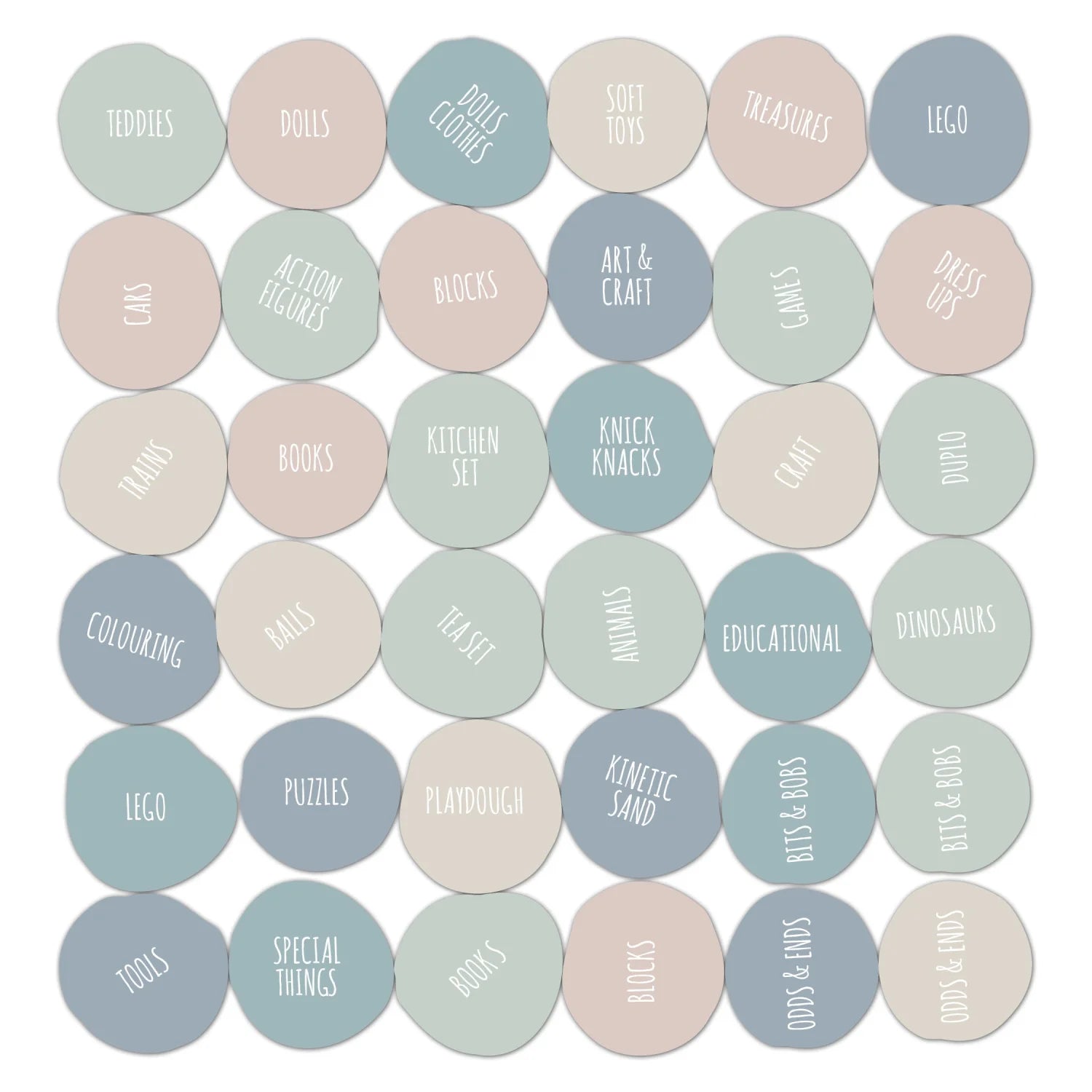 Toy Labels - Unisex - Multi Light - Organisation Labels